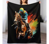 AAPZY Horse Racing Blanket Throw Collection - Flannel Sofa Versatile Blanket Gift Fluffy Soft Throw for Bed And Couch Travel For Kids Girls （180×200cm）