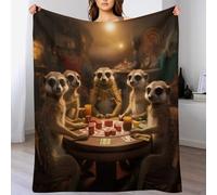 AAPZY Meerkat Super Soft Throw Blanket Throw for Sofa Couch Bed Fluffy Flannel Fleece Blanket Machine Washable Nap Blanket Bed Spread （100×130cm）