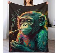 AAPZY Monkey Throw Blanket || Ultra Soft Plush Thick Cosy Fuzzy Fluffy Machine Washable Flannel Blanket for All Season Use Bedroom Couch & Home （150×200cm）
