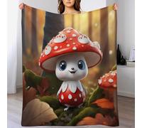AAPZY Mushroom Ultra-Soft Micro Flannel Blanket Warm 3D Printing Throw Blanket Home Decor for Bed Sofa Travel Quality Washable (180×200cm)