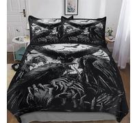 AAPZY Viking Myth 3D Printed Bedding Duvet Cover 3 Pcs Set for Kids Boys Teens Bedroom Quilt Cover Soft Microfiber Comforter Cover with Pillowcase King (220x240cm)