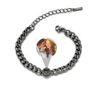 AAQ Custom Photo Bracelet - Personalised Bracelet for Women Man, Bracelets with Picture Inside, Personalised Birthday/Christmas Gifts for Women Man (Cuban Chain)