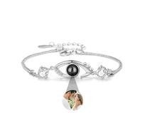 AAQ Custom Photo Bracelet - Personalised Bracelet for Women Man, Bracelets with Picture Inside, Personalised Birthday/Christmas Gifts for Women Man (Devil's Eye)