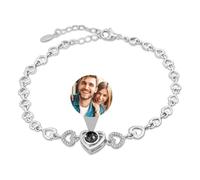AAQ Custom Photo Bracelet - Personalised Bracelet for Women Men, Bracelets with Picture Inside, Personalised Gifts for Women Men