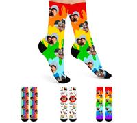 AAQ Personalised Gay Pride Rainbow Socks with Photo Custom Face Socks Couples Photo Sock Any Image Here Funny Gifts for LGBTQ