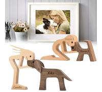 AAQ Personalised Pet Memorial Gifts, Custom Wooden Sculpture Memorial Gifts for Loss of Dog Cat,Pet Loss Sympathy Gift for Dog Lovers Home Decor