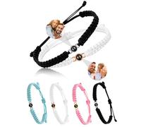 AAQ Personalised Photo Bracelet for Women - Custom Projection Bracelet with Pictures inside, Memorial Gifts for Women Men Friends Family Loved One (2PCS)