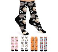 AAQ Personalised Socks with Photo Custom Face Socks Couples Photo Sock Any Image Here Funny Gifts for Men Women Pet (UK, Alpha, S, L, Regular, Regular, Head style)