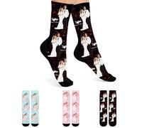 AAQ Personalised Socks with Photo Custom Face Socks Couples Photo Sock Any Image Here Funny Gifts for Men Women Pet (UK, Alpha, S, L, Regular, Regular, Wedding style)