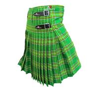AAR Mens Kilt Scottish Tartan Kilt 13oz Highland Casual Kilt for Men 11 Tartans, Irish Green, 38 Regular