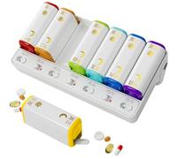 AARAINBOW Tablet Organiser Box 7 Days Morning & Evening, Weekly Pill Organizer with 14 Large Compartments, Medication Pill Box Compact Tablet Organizer for Vitamins, Fish Oil & Supplements