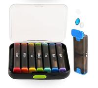 AARAINBOW Tablet Organizer 7 Days Morning Evening, Week Pill Box with 14 compartments & Privacy Protection in Black, Drug Box Portable Tablet Box for Vitamins Fish Oil & Food Supplements