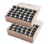 AARAINBOW Underwear Socks Ties Storage Organizer with Lids, 2 Packs Foldable Closet Drawer Organizer, Wardrobe Storage Boxes for Scarves and Lingerie (30 Cell, 2 Beige)