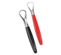 AARAM Tongue Cleaner,Tongue Scraper Cure Bad Breath, Tongue Cleaners Stainless Steel, BPA Free Material, Metal Tongue Scrapers for Adults Fresher Breath in Seconds.by AARAM (1+1 Piece Red+Black)
