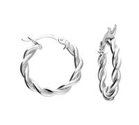 Aarav Jewels Sterling Silver Twisted Hoop Earrings, 925 Silver, Creole Fitting, Round, 20mm