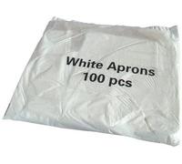 Aardvark Janitorial Supplies Disposable Flat Pack of 100 Aprons, (White)
