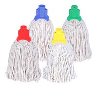 Aardvark Janitorial Supplies Exel Cotton Mop Heads, Colour Coded 250g, One of Each Colour, Red, Blue, Green, Yellow, EC250gOOE