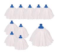 Aardvark Janitorial Supplies Professional Super White Colour Coded Mop Heads - 10 Blue