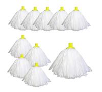 Aardvark Janitorial Supplies Professional Super White Colour Coded Mop Heads - 10 Yellow, SMDY10