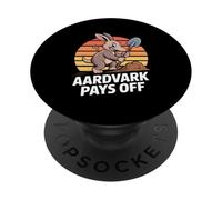 Aardvark Pays Off Retro Motivation Work Ethic PopSockets Adhesive PopGrip