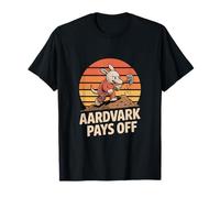 Aardvark Pays Off Retro Sunset Hard Work Hustle T-Shirt