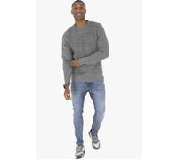 AARHON Men's Mens Crew Neck Marl Jumper Long Sleeved Fine Knit Neutron Sweater in Grey | Size: Large AARHON Grey L