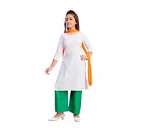 Aarika Girls Casual Wear White Colour Solid Cotton Blend Kurti, White, 14-15 Y