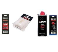 Aariyan - 1 X Ziippo Lighter Fluid Fuel Petrol 125ml Tin + Wadding cotton + 1 Wick + 6 Flints