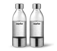 aarke 2-pack Small PET Bottle for Sparkling Water Maker Carbonator 3 | BPA free and Detals in Steel, 450ml
