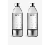 Aarke 2-pack PET Bottles for Sparkling Water Maker Carbonator 3, BPA free with Details in Steel, 800ml
