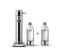 Aarke Carbonator 3 Premium Sparkling Water Maker Steel Finish | With 2x BPA-free PET Bottles Included, Stainless Steel, Cordless Soda Maker for Home, Carbonated Water Machine,