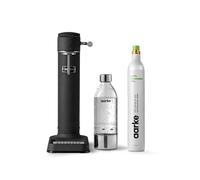 Aarke Carbonator 3, Sparkling Water Maker in Stainless Steel, Matte Black Finish + 60 Litre Cylinder with Renewable CO2