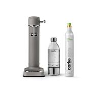 Aarke Carbonator 3, Sparkling Water Maker in Stainless Steel, Matte Grey Finish + 60 Litre Cylinder with Renewable CO2
