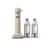 Aarke Carbonator 3, Sparkling Water Maker with 2 x PET Bottles 800ml, Sand Finish