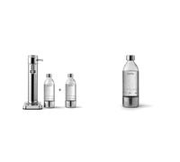 Aarke Carbonator 3, Sparkling Water Maker with 2 x PET Bottles 800ml, Steel Finish & PET Bottle for Sparkling Water Maker Carbonator 3, BPA free with Details in Steel, 0.8 Litres