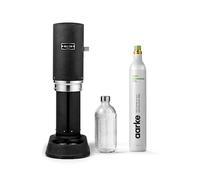 Aarke Carbonator Pro, Sparkling Water Maker with Glass Bottle, Matte Black Finish + 60 Litre Cylinder with Renewable CO2