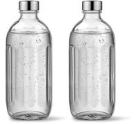 aarke Glass Bottle [only compatible with carbonator PRO ] for Sparkling Water Maker Carbonator Pro, Dishwasher Safe, Details in Steel (Pack of 2)