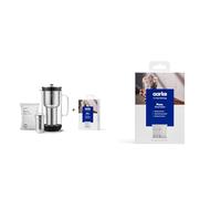 Aarke Purifier, Water Filter Jug in Glass and Stainless Steel (2.4L/10 Cups) + 3-Pack Pure Filter & 3-Pack Pure Filter Refill Bags - Reducing Chlorine, Heavy Metals and Limescale