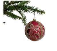 Aarna Bauble - Bright Pink with Gold Embroidery | 10cm | Handmade Luxury Fabric Ornament | Sustainable Home & Event Décor | Eco-Friendly Gift | UK Artisan Design by Marisha Mistry