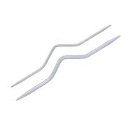 AARNAV 2Pcs Aluminium Cable Needles Cranked 3mm, 4mm, Grey, Cranked Cable Needle to Hold Stitches, Cable Stitch Holder, Bent Cable Needles