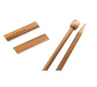 AARNAV 2x35cm 7.5mm Bamboo Knitting Needles - Single Pointed Long Wooden for Beginners Professional, Warm for Arthritic Hands, Bamboo Knitting Pins (2x7.5mm)