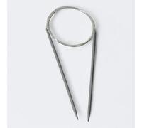 AARNAV Circular Knitting Needles 80cm Long, Metal Circular Needles with Flexible Cable, Metal Fixed Circular Knitting Pins for Arthritis Hands (Grey, 3.00mm Size 11)