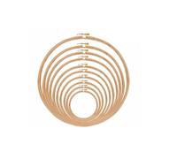 AARNAV Round Wooden Embroidery Hoop Set, Cross Stitch Ring Frames for DIY Craft Sewing, Multiple Sizes 5" to 18", Natural Wood Finish (1 X 16 (40.64 cm))