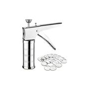 AARNAV Stainless Steel Kitchen Press Multifunctional Cookie Press with 15 Discs, 6 Cake Cones, Biscuit Making, Icing Set