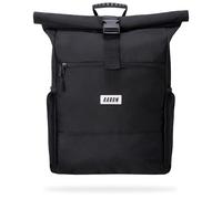 AARON Backpack for Men and Women, Beautiful and Practical, for University, Travel, Leisure, Job, Rolltop Backpack with Laptop Compartment and Anti-Theft Bag, Black and Flowers, Midnight Black, 18-26L