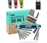 AARON Bicycle Multitool - 20 in 1 Multifunctional Bike Tool - Stainless Steel/Aluminium - Blue