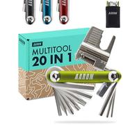 AARON Bicycle Multitool - 20 in 1 Multifunctional Tool - Stainless Steel/Aluminium - Green