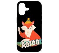 AARON - Cute Boy Name with cool Fox Case for iPhone 17