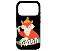 AARON - Cute Boy Name with cool Fox Case for iPhone 17 Pro