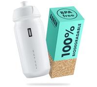 AARON Eco Drinking Bottle Made of Sustainable Sugarcane, 500 ml, Lightweight and Leak-Proof, Practical BPA-Free Water Bottle for Sports, Fitness, Hiking, Outdoor in White